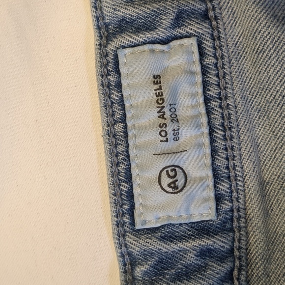 AG Sage Wide Leg Crop High Rise Light Wash Frayed Hems Sz 27 - Picture 9 of 13